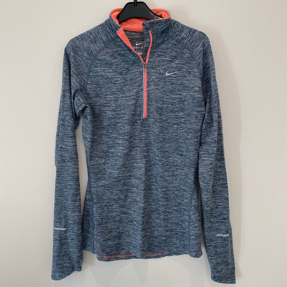 Nike Element Dri-Fit 1/2 zip in blue and pink